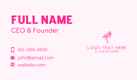 Pink Outline Flamingo  Business Card Design