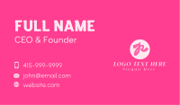 Pink Ribbon Letter R Business Card