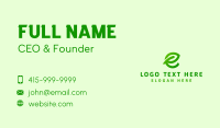 Leaf Environment Letter E Business Card