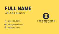 Yellow Letter H Business Card