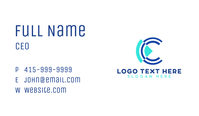Media Company Letter C Business Card