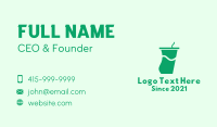 Green Juice Tumbler Business Card Design