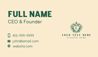 Green Luxe Shield Lettermark Business Card