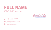 Pink Feminine Wordmark  Business Card Image Preview