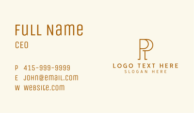 Legal Publishing Firm Letter P Business Card