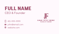 Floral Spa Letter F Business Card