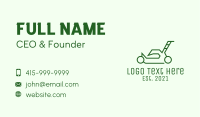 Green Outline  Lawn Mower Business Card