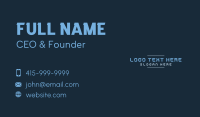 Blue Stencil Wordmark Business Card