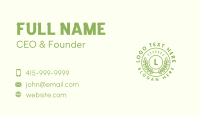 Green Laurel Letter Badge Business Card Design