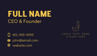 Golden Boutique Letter J Business Card