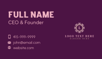 Flower Wreath Crown Lettermark Business Card