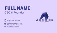 3D Purple Letter A Business Card