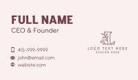 Floral Rose Letter L Business Card