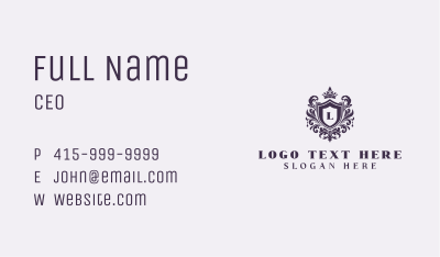 Upscale Shield Royalty Business Card