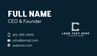 White Tech Letter C Business Card Design