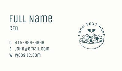 Organic Salad Restaurant Business Card