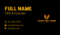 Flame Fire Restaurant Letter V Business Card Design