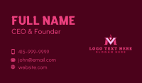 Modern Business Letter M & V Business Card