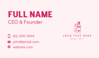 Floral Pink Lingerie Woman Business Card Design