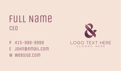 Classy Red Ampersand Business Card