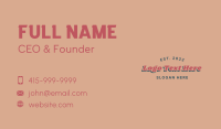 Vintage Funky Script Wordmark Business Card