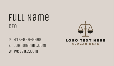 Scale Law Prosecutor Business Card