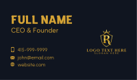 Golden Crown Letter R Business Card