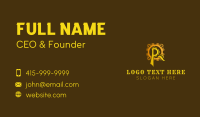 Fancy Ornate Letter Q & P Business Card