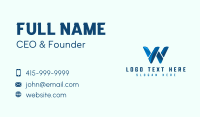 Technology Cyber Letter W Business Card