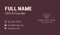 Venture Capital Letter W  Business Card