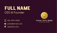 Gold Coin Letter Business Card