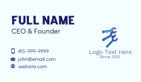 Blue Wrench Tool Business Card