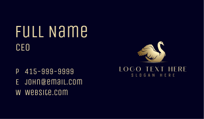 Gold Luxury Swan Business Card