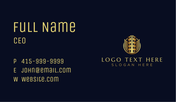 Luxury Building Realty Business Card Design