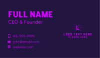 Purple Circuit Letter Business Card