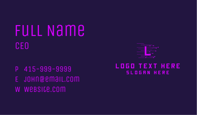 Purple Circuit Letter Business Card