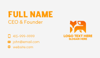 Orange Fox Silhouette Business Card Design