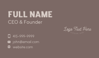 Fashion Branding Wordmark Business Card