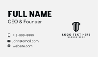 Law Column Letter T Business Card