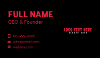 Halloween Scary Wordmark Business Card