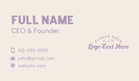 Elegant Pastel Retro Wordmark Business Card