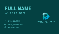 Tech Gradient Letter D Business Card Design