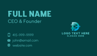 Tech Gradient Letter D Business Card