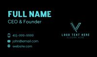 Modern Digital Letter V Business Card