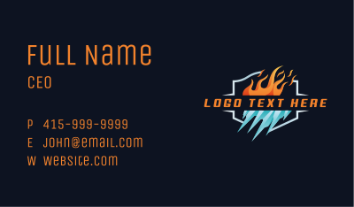 Flame Iceberg Cooling Heating Business Card Image Preview