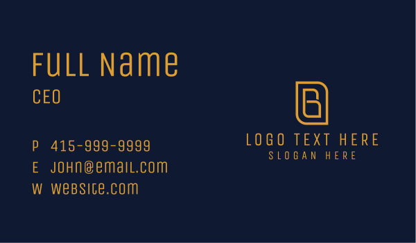 Banking Company Letter B Business Card Design
