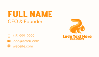 Orange Silhouette Squirrel  Business Card Design