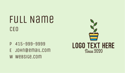 Colorful Plant Pot  Business Card Image Preview