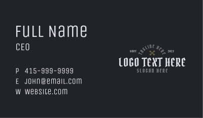 Gothic Brand Wordmark  Business Card
