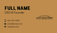 Classic Western Wordmark Business Card